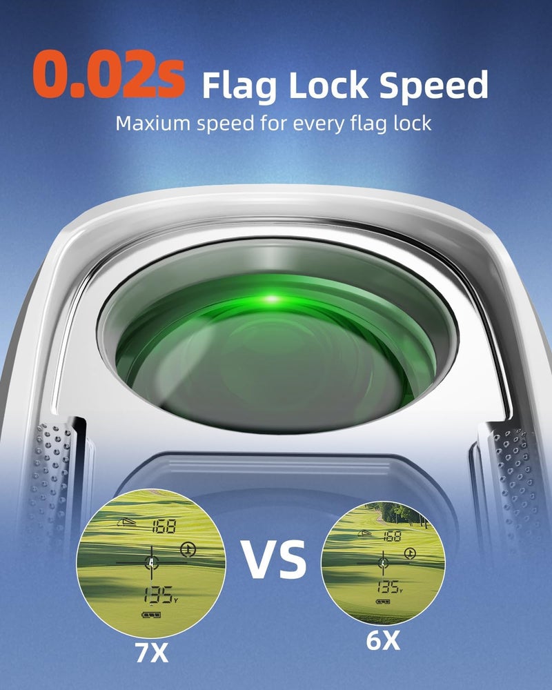 AOFAR GX6 Golf Rangefinder with Replaceable Charging Function, 1000 Yards Laser Range Finder, Flag Pole Locking Vibration, Slope Compensation,7X Magnification Rangefinder with Magnet - Image 4